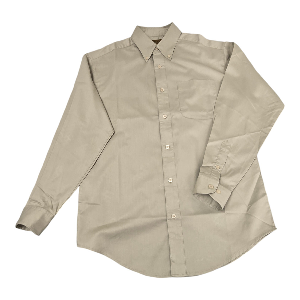 Gold Tri Mountain Men's dress shirt Beige Long Sleeve 55% Cotton 45% Tencel
